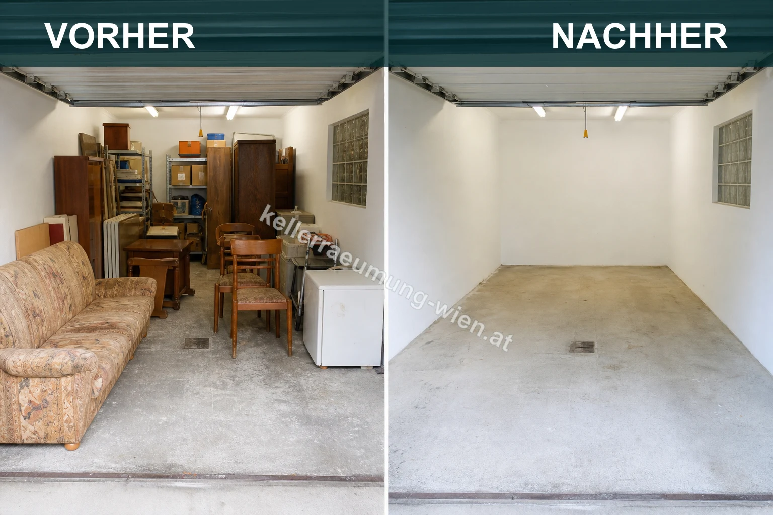 Altmöbelabholung Wien - Vorher und Nachher