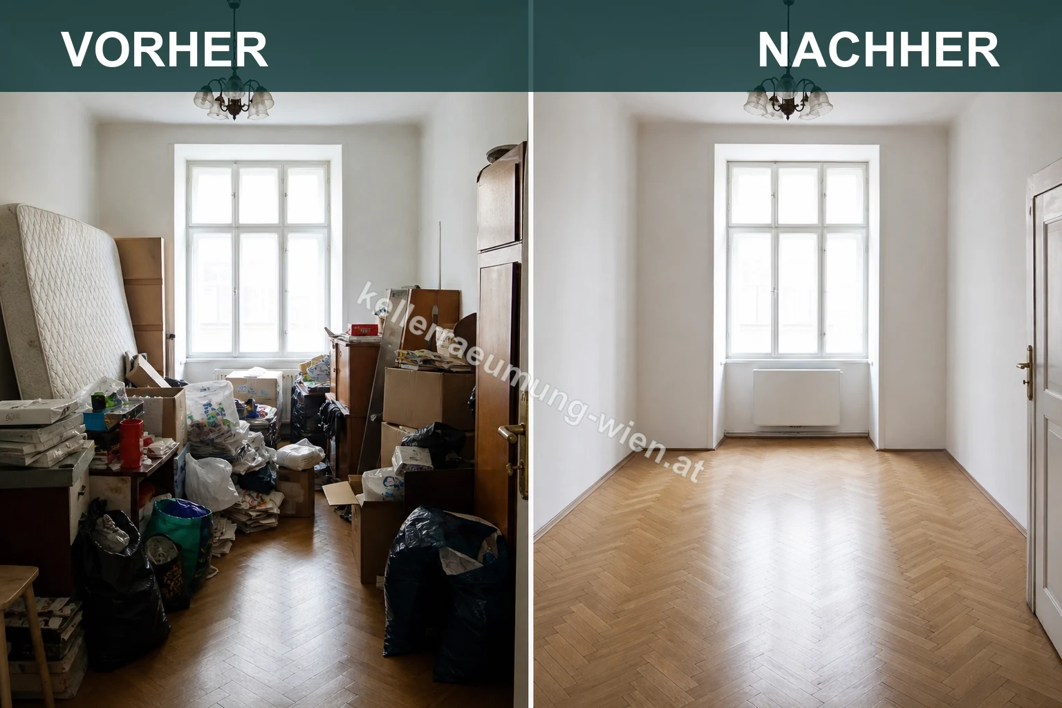 Haushaltsauflösung Wien - Messi-Wohnung Vorher und Nachher