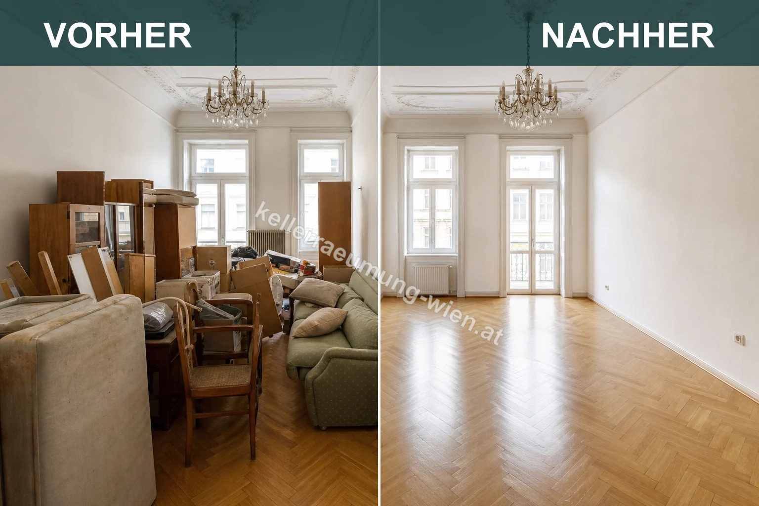 Sperrmüllabholung Wien vorher und nachher